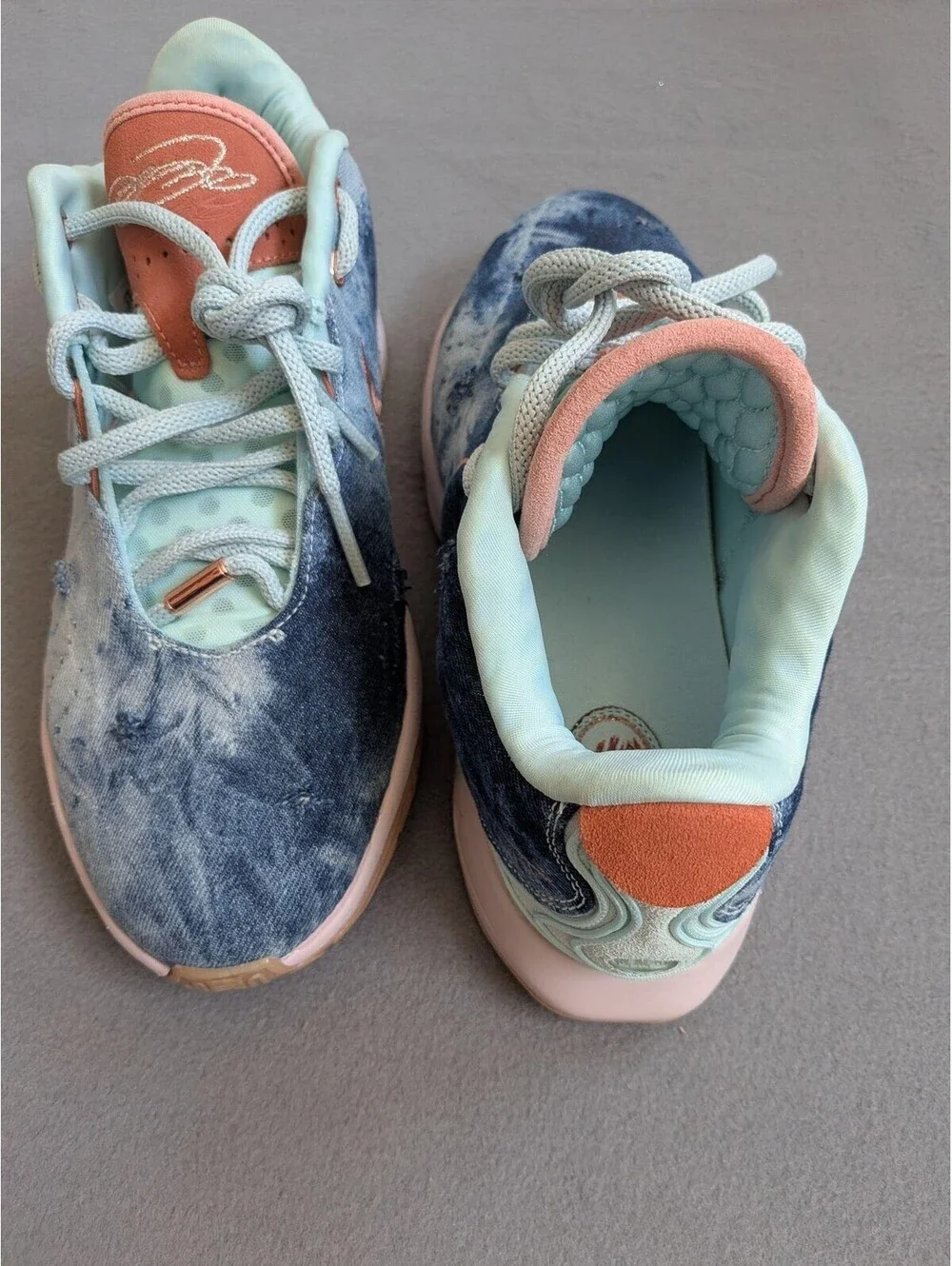 Nike Shoes Mens Size 9.5 Blue Air Zoom Denim Tie Dye Basketball Low Top Sneakers